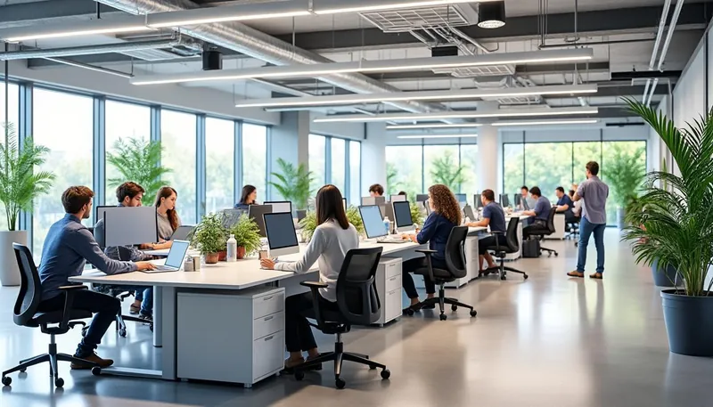 How much space should each employee have under UK regulations?